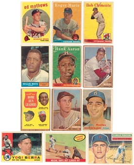 1956-1962 Topps Hall of Famers and Stars Collection (241 Different) – Including Aaron, Mays, Koufax, Berra and Musial